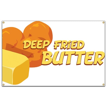 Deep Fried Butter Banner Concession Stand Food Truck Single Sided